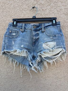 pistola Light Blue Distressed Denim Cutoff Shorts